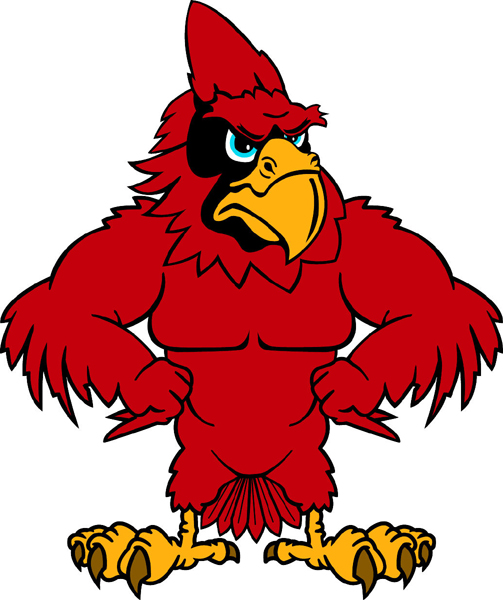 Cardinal team mascot color vinyl sports decal. Personalize on line. Cardinal 4